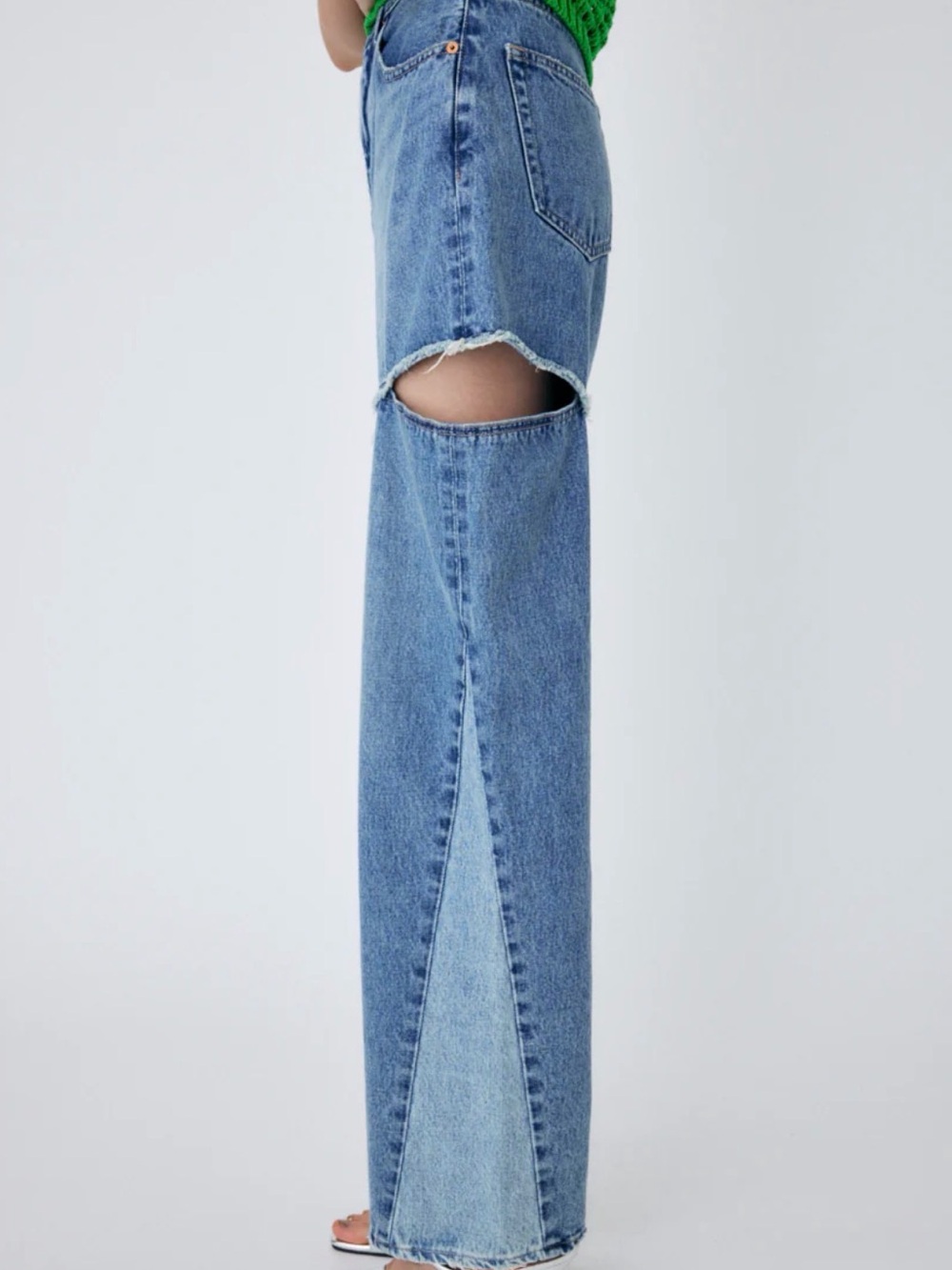 🆕Moussy Cut Out Wide Straight Jeans